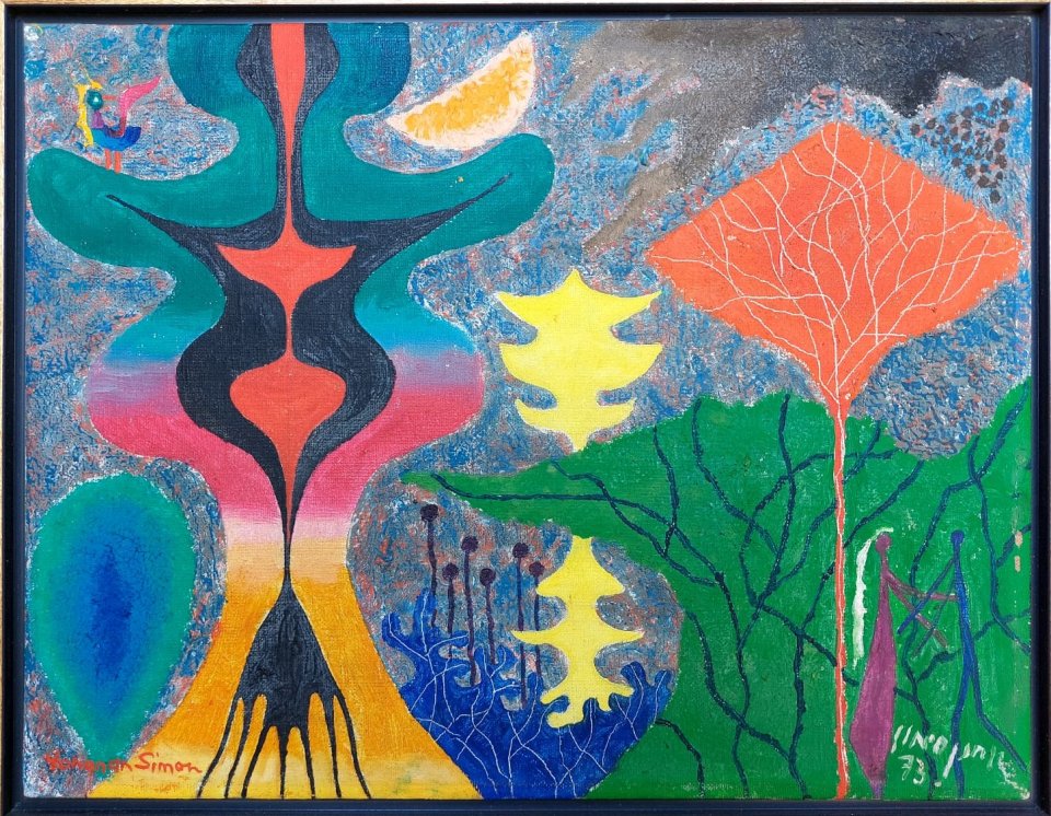 זוג בנוף מופשט, 1973