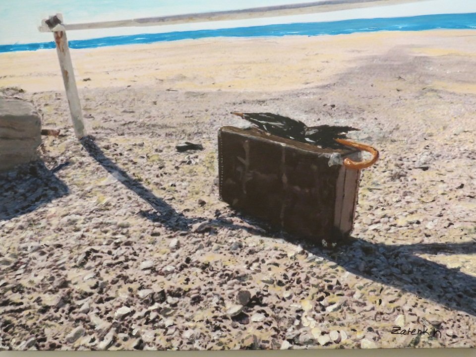 מזוודה בחוף הים