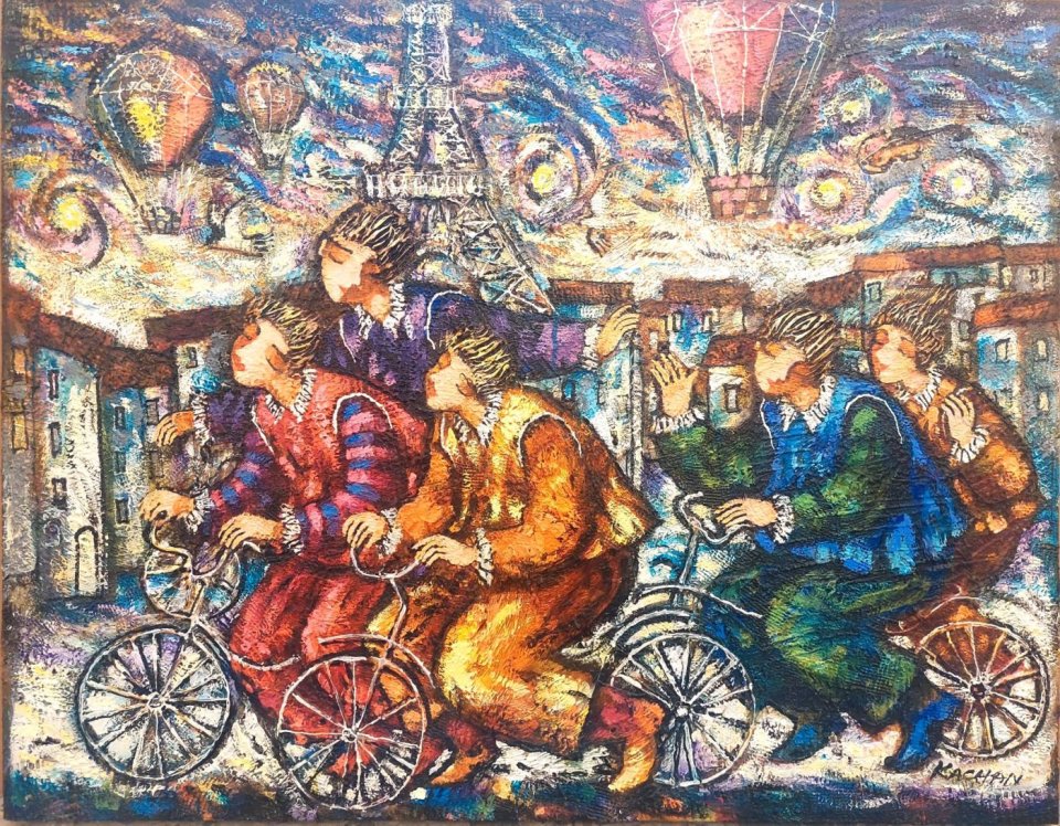 על אופניים בפריז