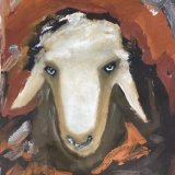 ראש כבשה על רקע חום - שנות ה-80