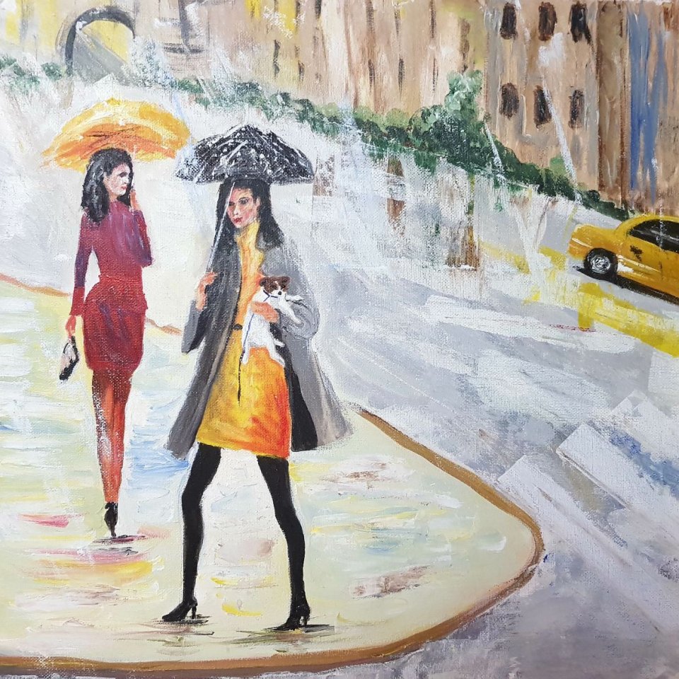 שתי נשים בגשם