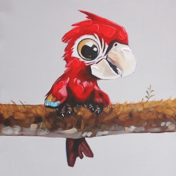 ציפור אדומה על ענף