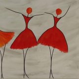שלוש רקדניות באדום